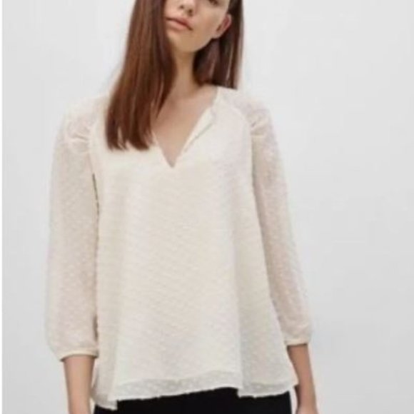 Babaton Aritzia "Augusta" Silk Swiss Dot Blouse - Picture 1 of 14